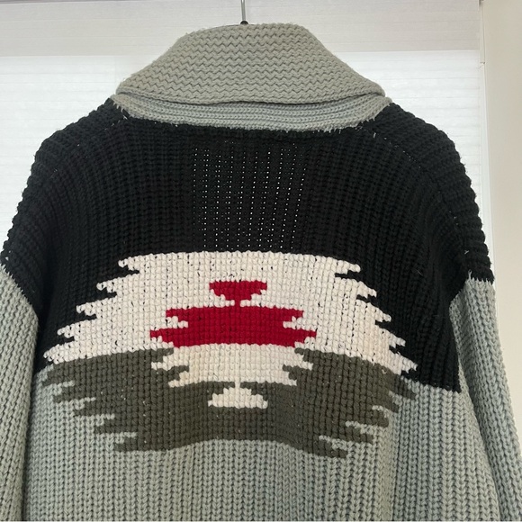 Miller Outerwear Vintage Rare 1970s Cardigan Sweater Grandpa Dad Vibes Gray Sz L - Picture 10 of 11